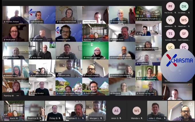 I screenshot of our virtual CHIASMA Projekt Kick-Off meeting, today, on the 11th January 2024: over 40 experts.