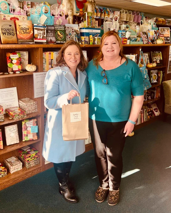 Lt. Gov. Rodriguez visits Books and More in Plymouth.
