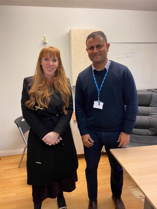 Angela Rayner MP with local GP Dr Ashwin Ramachandra.