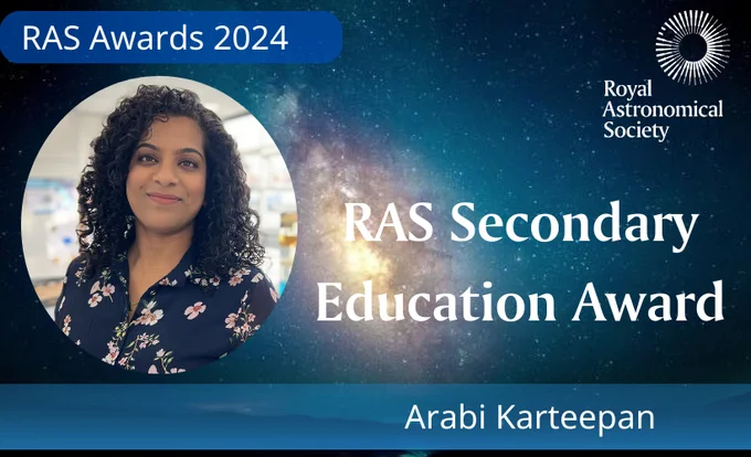 Arabi Karteepan has been awarded the 2024 RAS Secondary Education Award.