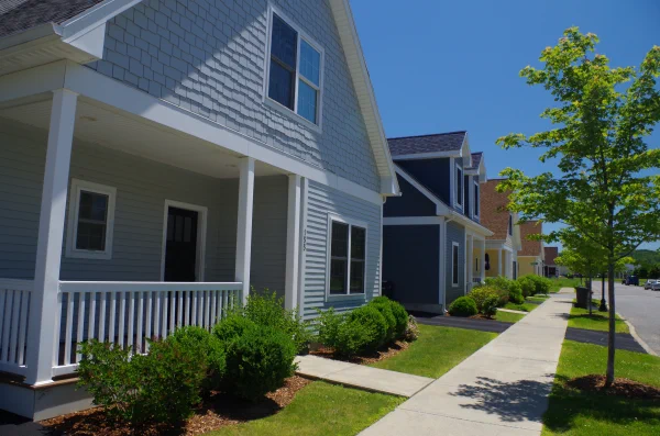housing on a residential street