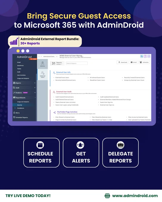 How to monitor external users in Microsoft 365 using AdminDroid