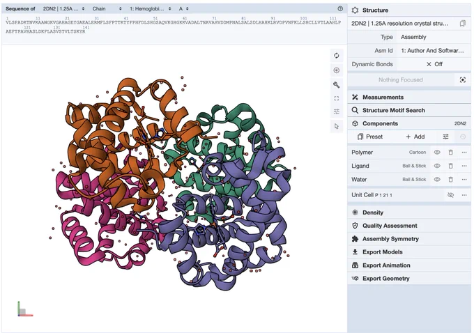 RCSB.org Mol* tool showing PDB ID 2dn2