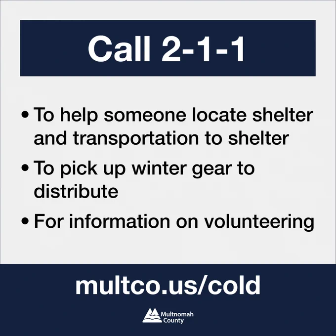 Call 2-1-1 

To help someone locate shelter and transportation to shelter
To pick up winter gear to distribute
For information on volunteering