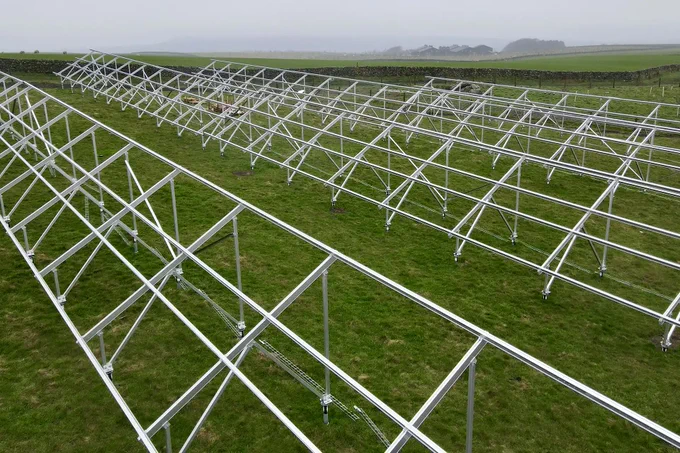 Ground-mounted Solar Panels on ground screw foundations