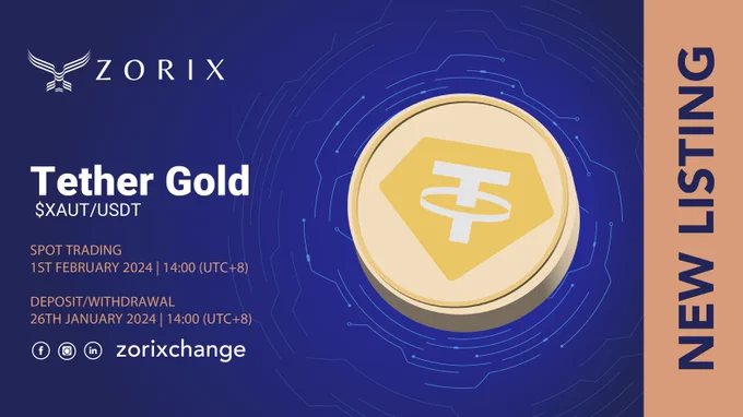 Trade $XAUT on ZORIX, your compliant crypto exchange
