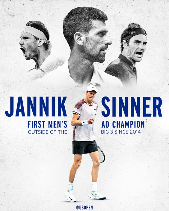 Jannik Sinner is first men's Australian Open champion outside the Big 3 since 2014