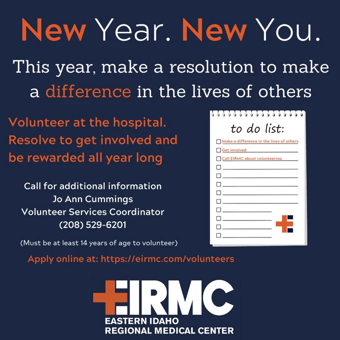 Do you have a couple hours a week to serve your community as a volunteer? We would love to have you join our awesome EIRMC team of volunteers! Apply now at https://eirmc.com/volunteers
