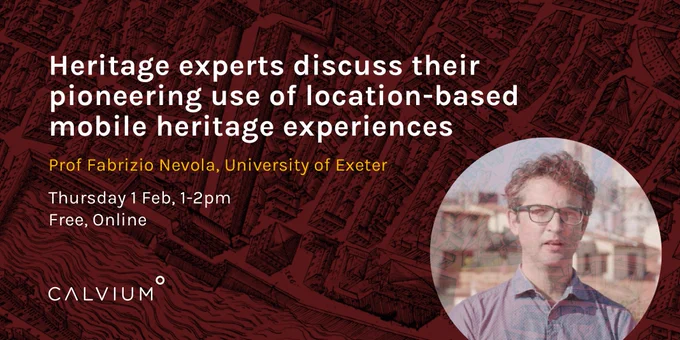 Heritage experts discuss their pioneering use of place-based digital experiences - Prof Fabrizio Nevola, Thu 1 Feb, 1-2, Free Online. Photo of Fabrizio with old map in background