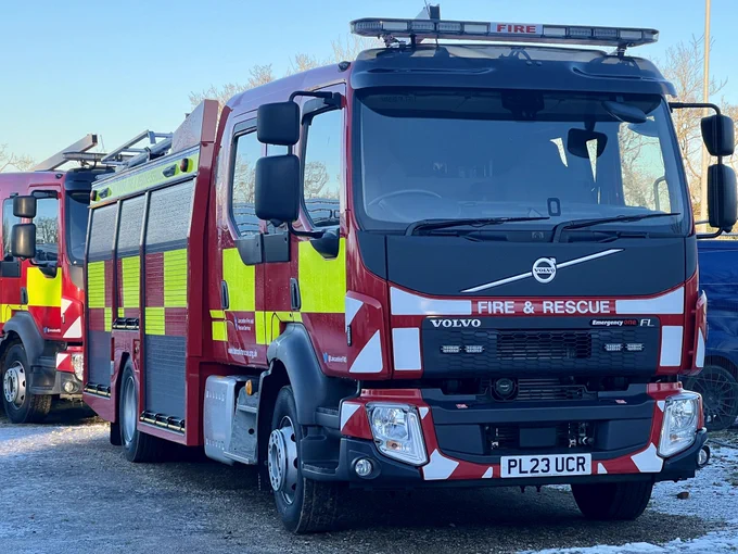 Photo: new fire engines delivered at Lancashire Fire and Rescue Service ready for deployment to stations.