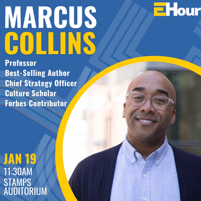 Marcus Collins. Professor, best-selling author, chief strategy officer, culture scholar, Forbes contributor. 