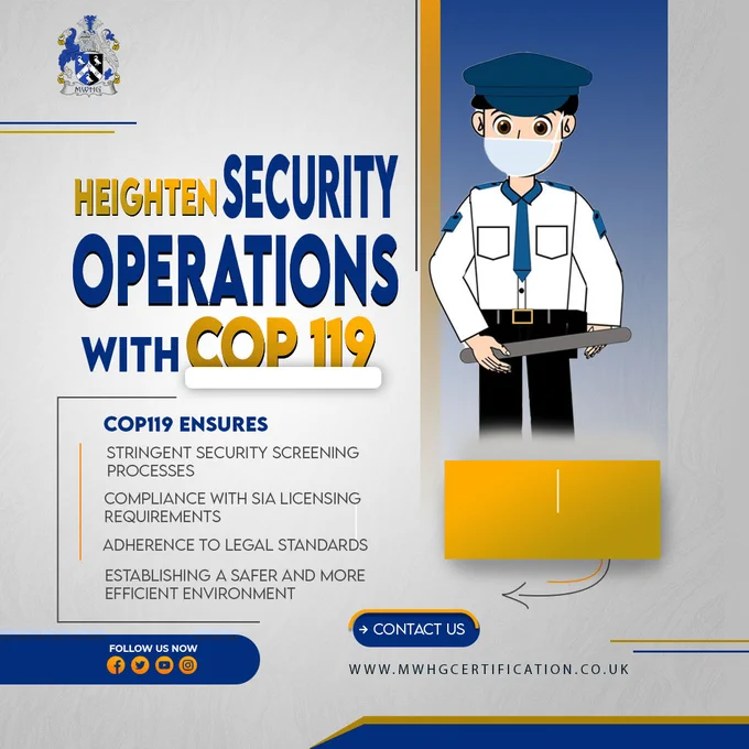 𝐇𝐞𝐢𝐠𝐡𝐭𝐞𝐧 𝐒𝐞𝐜𝐮𝐫𝐢𝐭𝐲 𝐎𝐩𝐞𝐫𝐚𝐭𝐢𝐨𝐧𝐬 𝐚𝐧𝐝 𝐏𝐫𝐨𝐭𝐞𝐜𝐭 𝐘𝐨𝐮𝐫 𝐓𝐞𝐚𝐦 𝐰𝐢𝐭𝐡 𝐂𝐎𝐏 𝟏𝟏𝟗

𝐂𝐎𝐏𝟏𝟏𝟗 𝐞𝐧𝐬𝐮𝐫𝐞𝐬:

🔸 Compliance with SIA licensing requirements ✔️
🔸 Stringent security screening processes 🔒
🔸 Adherence to legal standards 📜
🔸 Establishing a safer and more efficient environment 

Get in Touch:
🌐: www.mwhgcertification.co.uk/
✉️: info@mwhgcertification.co.uk
☎️: 020 8090 4209
