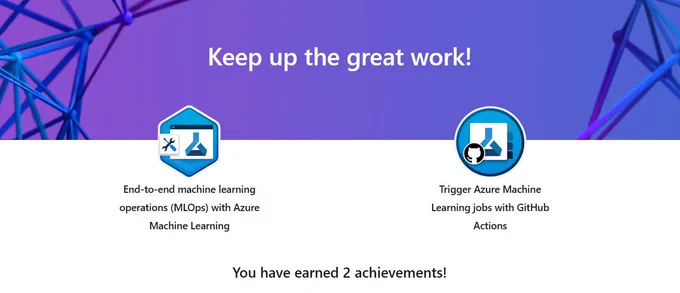 Yay! Today I earned my "End-to-end machine #learningoperations #MLOps with @Azure  #MachineLearning" and "Trigger #Azure Machine Learning jobs with #GitHub Actions"! Thanks @MicrosoftLearn

✌IG: @annadyagileva1
#github #teachersloveEDU #MIEEXpert #MIETrainer #MicrosoftEDU #MIE