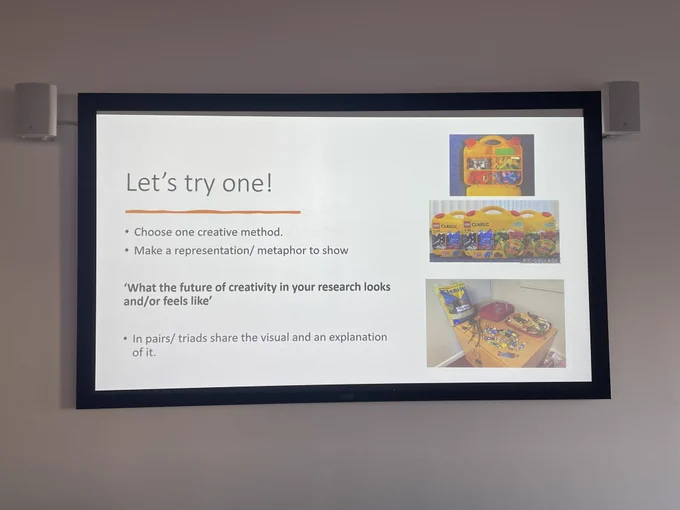 Another slide that says let’s try one method and images of the sandboxing and Lego
