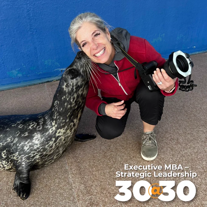 Image of Carmen Colitz with a seal. 