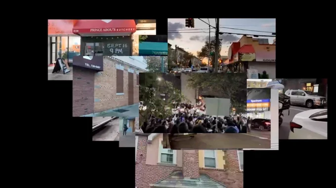 Images of a city one on top of the other 