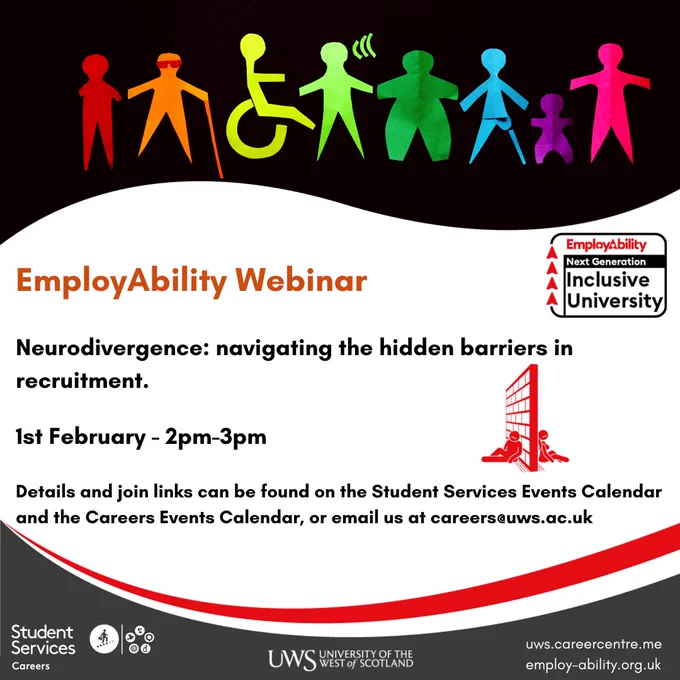 Illustration of people with disabilities, logos and event details 