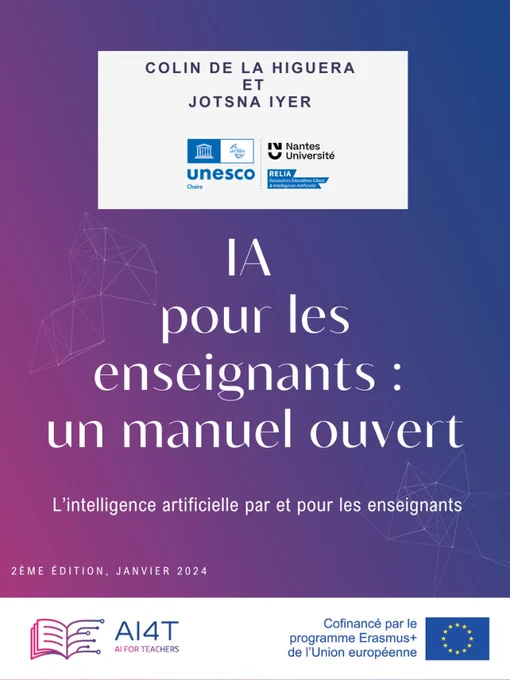 IA pour les enseignants : un manuel ouvert. L'intelligence artificielle par et pour les enseignants. 2e édition janvier 2024