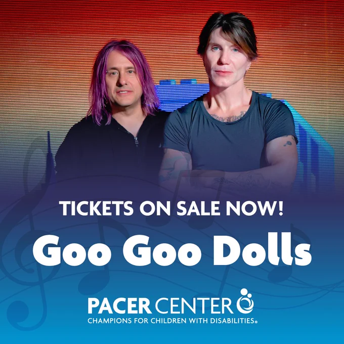 Members of the Goo Goo Dolls with text that reads "Tickets on sale now!"