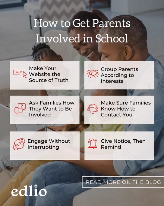How to get parents involved in school- read the edlio blog
