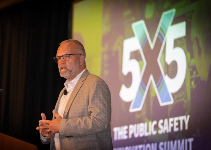 Dereck Orr (PSCR Division Chief) speaking on stage