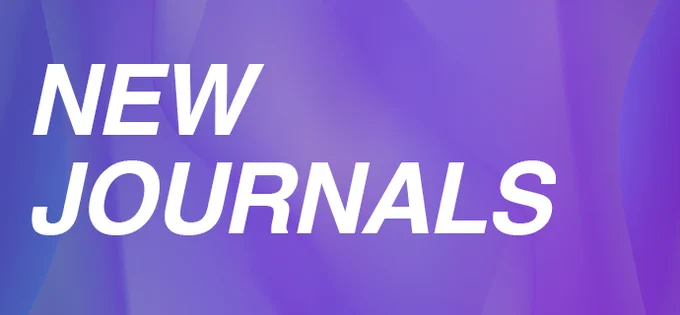 "New Journals" written in white text on a purple background.