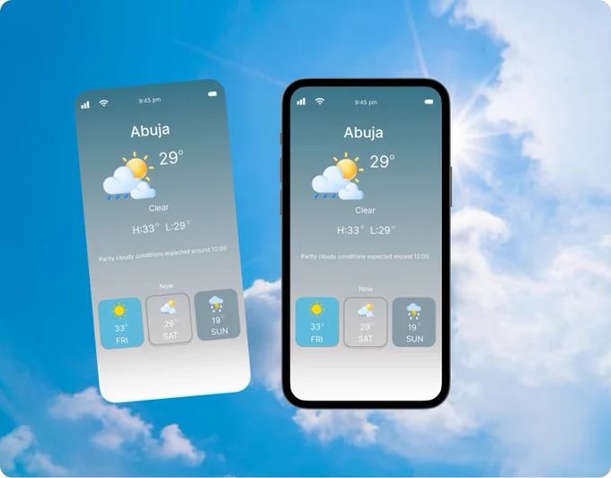 #DailyUI Day #037/100  WEATHER design.   
My Journey to 100 UI designs.