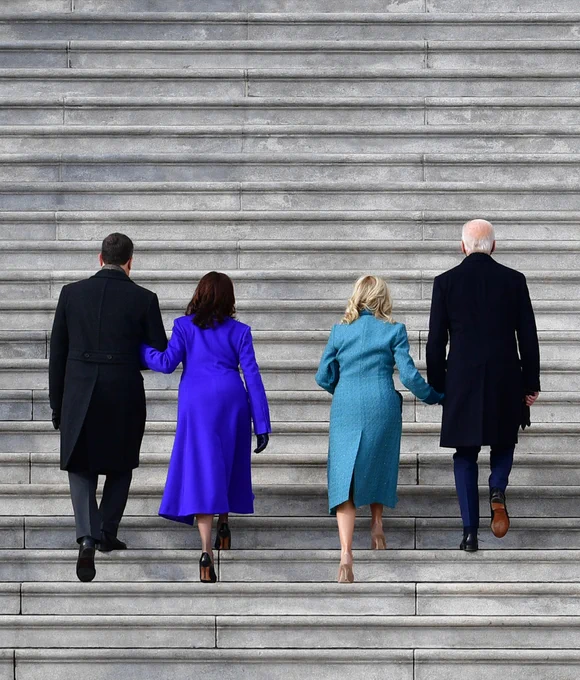 President-elect Joe Biden, Dr. Jill Biden, Vice President-elect Kamala Harris and Mr. Doug Emhoff arrive at the U.S. Capitol in Washington, D.C. Wednesday, Jan. 20, 2021.