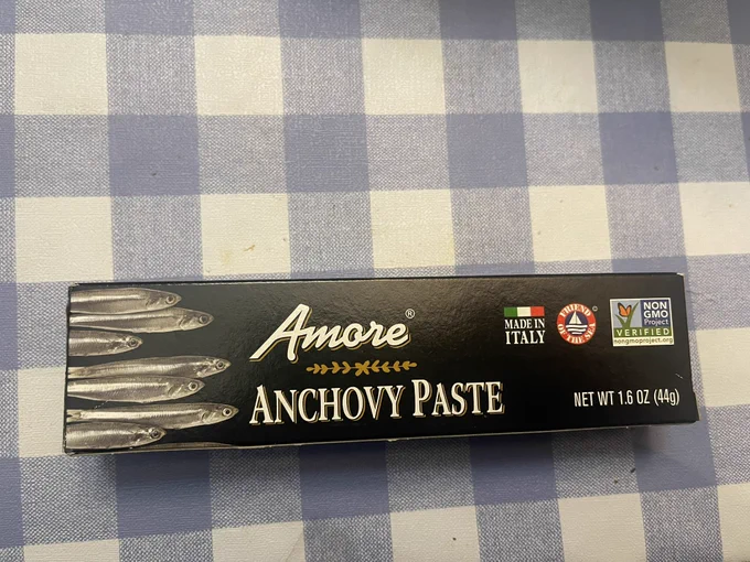 a box of imported anchovy paste...heaven