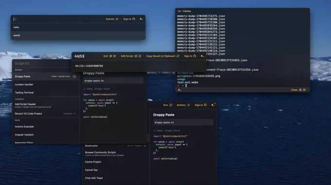 Screenshot of Script Kit prompts