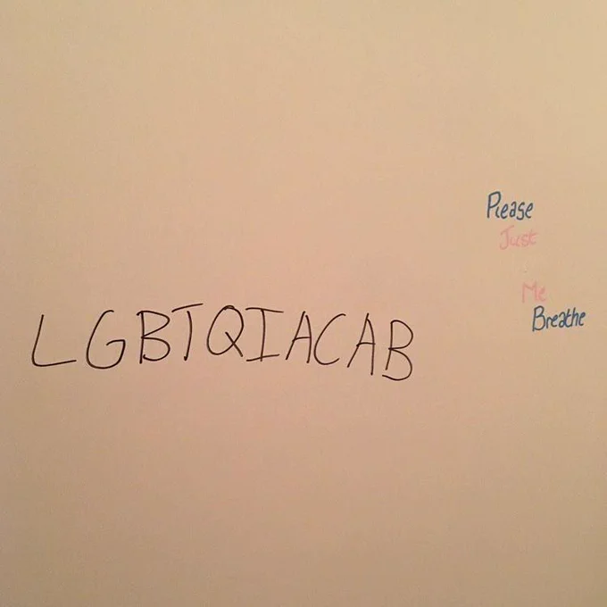LGBTQIACAB written on a wall with black marker 