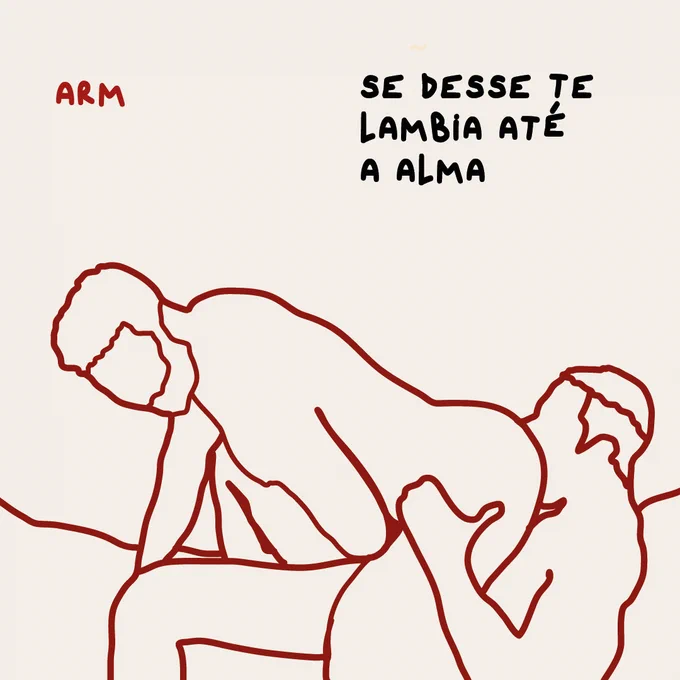 casal trocando afetos, texto no campo superio direito "se desse te lambia até a alma"
