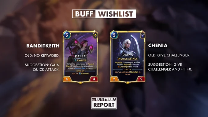Kai'sa and Diana buff suggestions by BanditKeith and Chenia