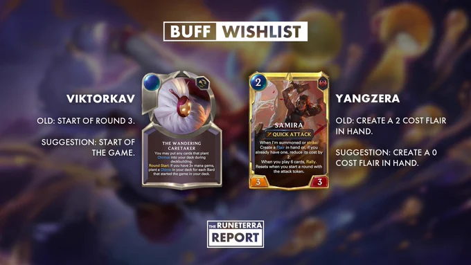 Bard and Samira buff suggestions by ViktorKav and Yangzera