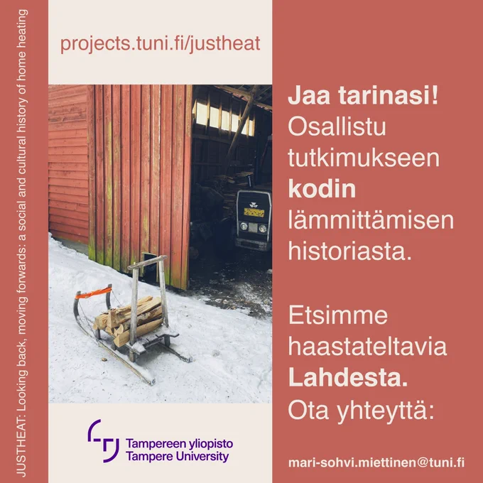 Tutkimushankkeen mainos. Verkko-osoite: projects.tuni.fi/justheat