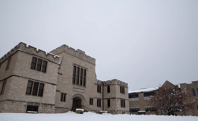 MizzouRec facility with snow and winter weather