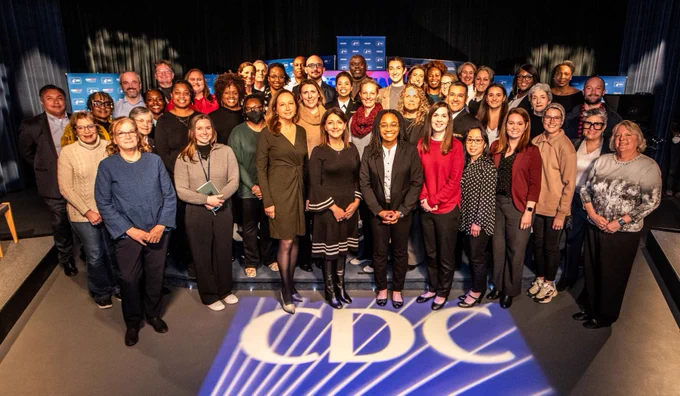 CDC team takes a photo in the studio following the town hall.