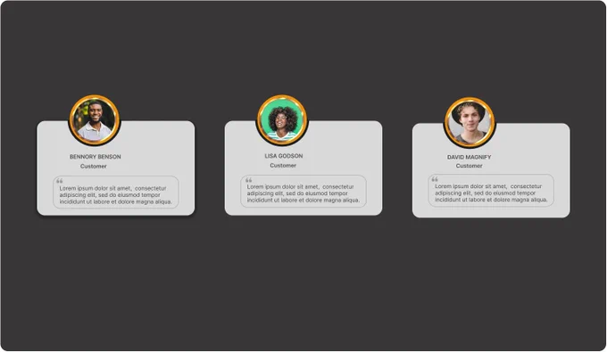 #DailyUI Day #039/100  TESTIMONIAL design. 
Journey to 100 UI designs.