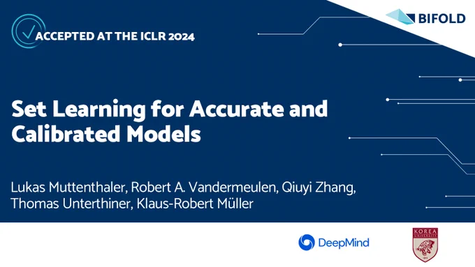 Set Learning for Accurate and Calibrated Models” is accepted at the 12th International Conference on Learning Representations (ICLR) 2024. 
Authors: Lukas Muttenthaler, Robert A. Vandermeulen, Qiuyi Zhang, Thomas Unterthiner, Klaus-Robert Müller
Wrap up: Are you worried about miscalibration of your model outputs but tired of post-hoc temperature scaling and think label smoothing is a hack? Then just train with OKO - a principled set learning approach for more accurate and better calibrated models. OKO is very simple to use: Just change your sampling strategy from standard single data point sampling to set sampling and compute cross-entropy for the sum of set data point logits rather than for single data point logits. Because this forces a model to bring all class logits onto the same scale, your model will be much better calibrated!
