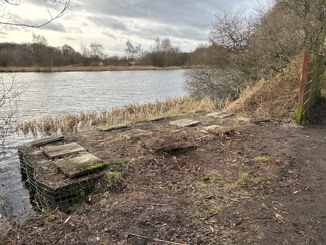 Image after dismantling of bird hide at Gartmorn Dam