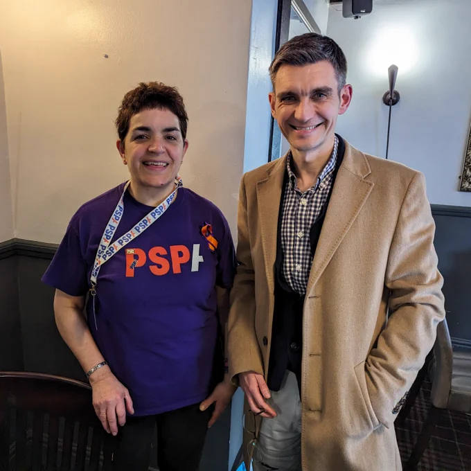 Dan from Durham Uni and Maria from the Durham PSPA smiling at the camera 