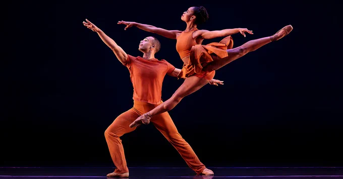 Dance Theatre of Harlem company artists Kouadio Davis and Alexandra Hutchinson perform in "Higher Ground" (Photo by Theik Smith)