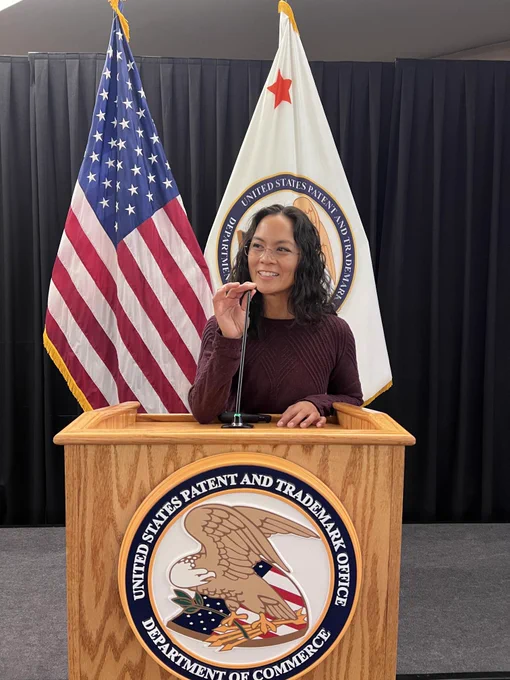 Moe visiting U.S. Patent and
Trademark Office. 