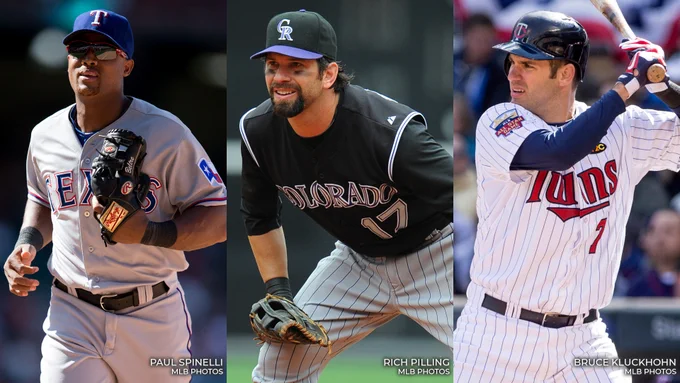 From left to right, photo collage of Adrián Beltré, Todd Helton and Joe Mauer. (Photo credits: Paul Spinelli/MLB Photos, Rich Pilling/MLB Photos, Bruce Kluckhohn/MLB Photos)