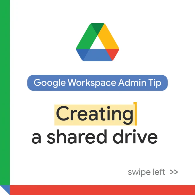 Illustration showing how to create a new shared drive.