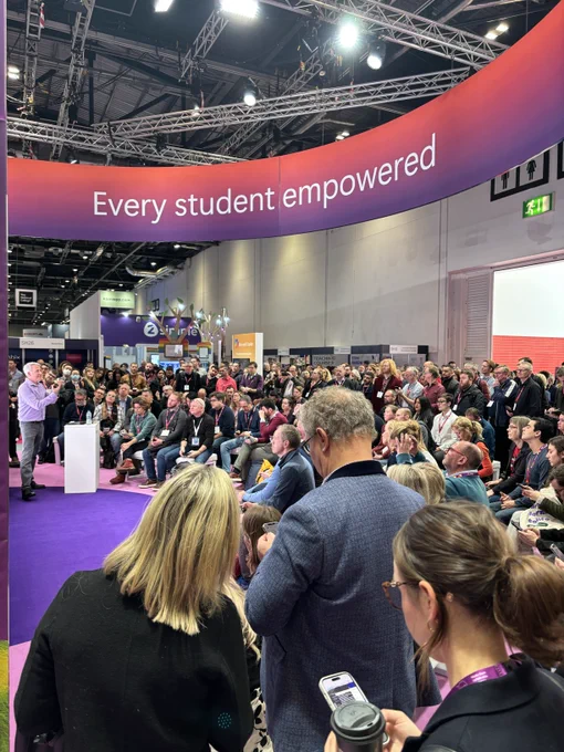 Audience watching the Microsoft demo at BETT