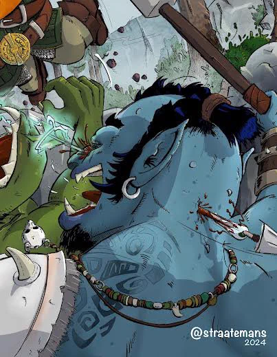 Orc getting shot by magic arrow