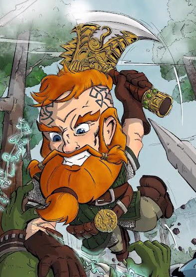 Dwarf ambushing an orc