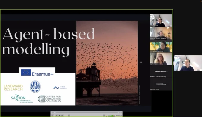 First slide of the workshop powerpoint, 'Agent-based modelling', funded by Erasmus  