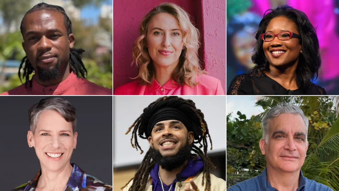 Grid of headshots of Tisch College spring speakers
